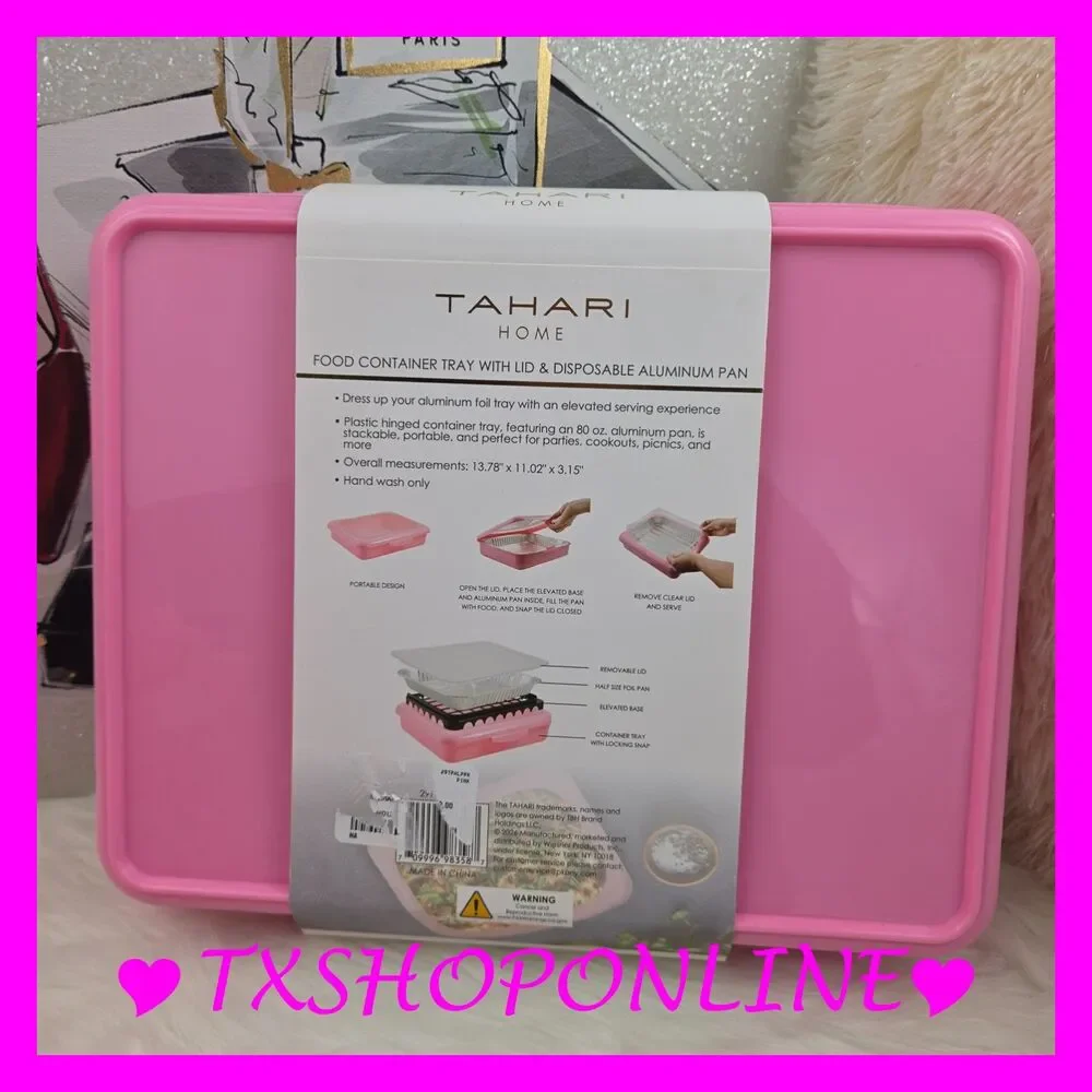 💗🥄TAHARI Container try with lid & disposable aluminum pan🥄💗
